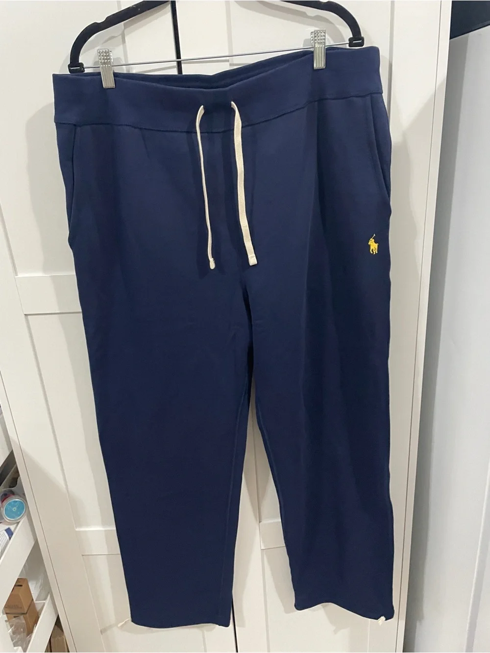 NWT Polo by Ralph Lauren Navy Sweatpants with Cream Drawcord